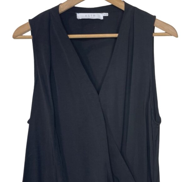 ASTR THE LABEL | Women's Black Wrap Ruffle Hem Side Tie Blouse. |Size XL - Picture 2 of 13